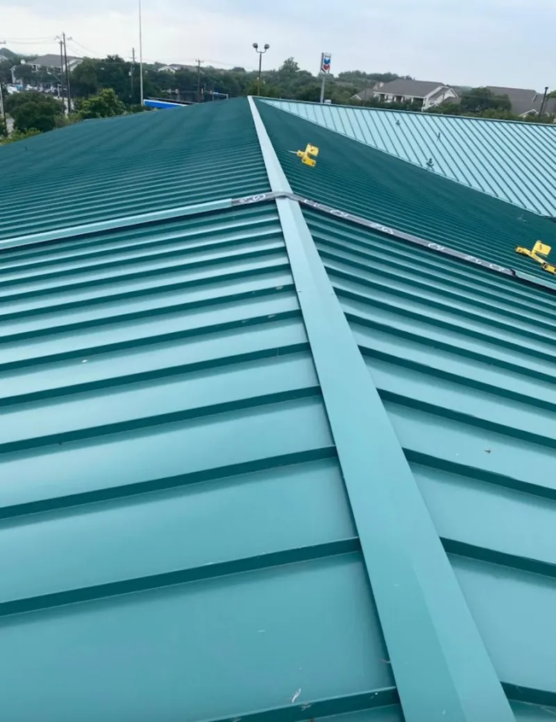 Green commercial metal roof ridge and valley for Metal Roof Repair in Middleburg